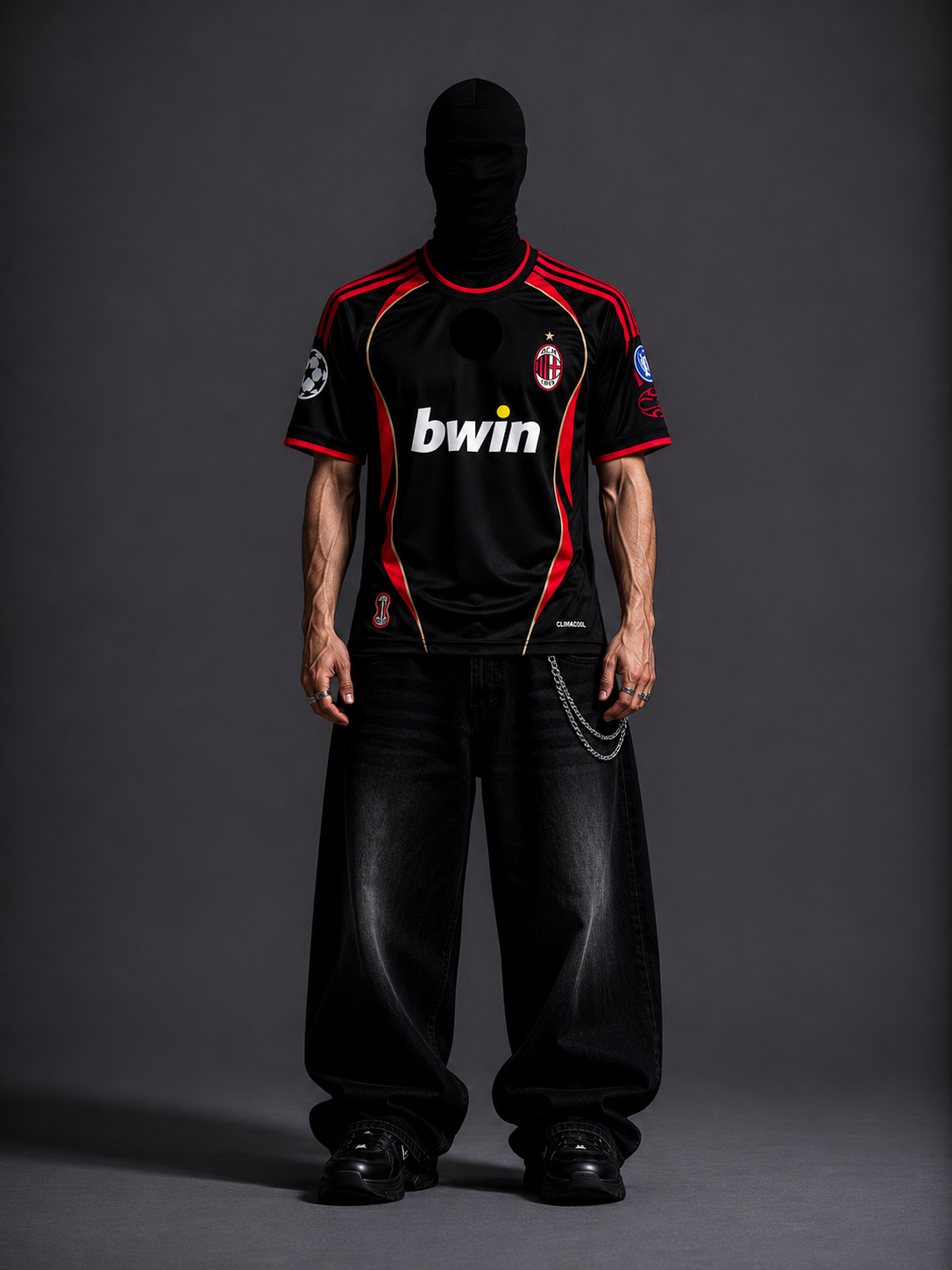 Ac milan away black Kaka half sleeves retro sublimation