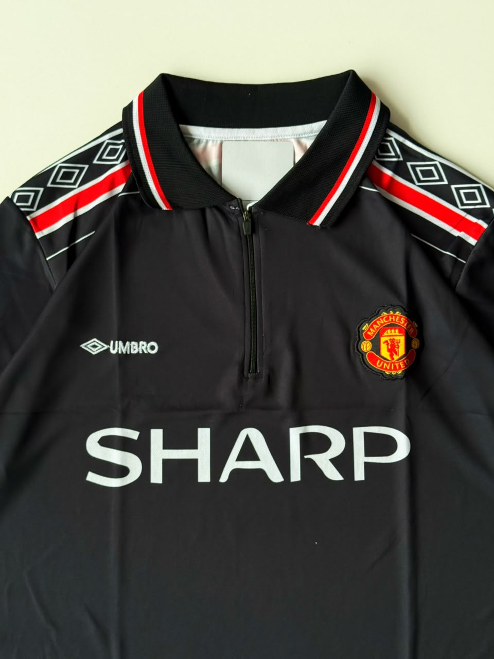 Manchester United 1998-1999 Beckham away half sleeves (zip )