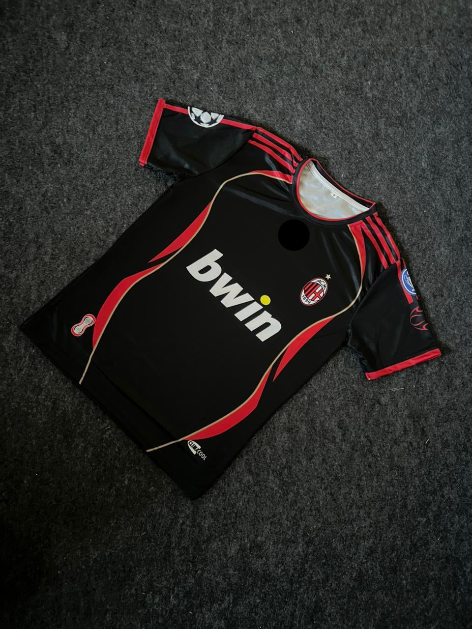 Ac milan away black Kaka half sleeves retro sublimation