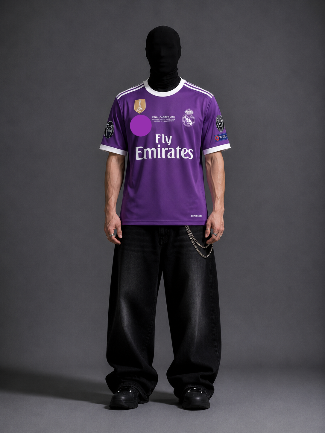 Real madrid 2017-18 Away Ronaldo half sleeves retro