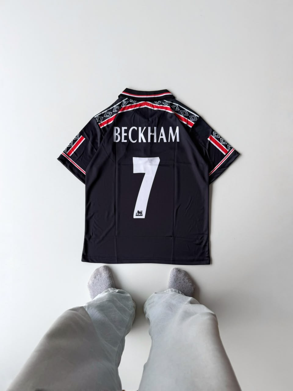 Manchester United 1998-1999 Beckham away half sleeves (zip )